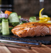 Salmão Grelhado com Legumes