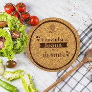 Base de Cortiça Personalizada- Cozinha cheia de amor