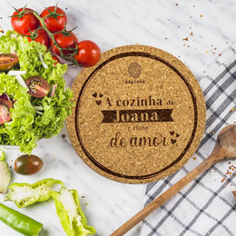 Base de Cortiça Personalizada- Cozinha cheia de amor