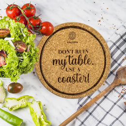 Base de Cortiça Personalizada - Use a coaster